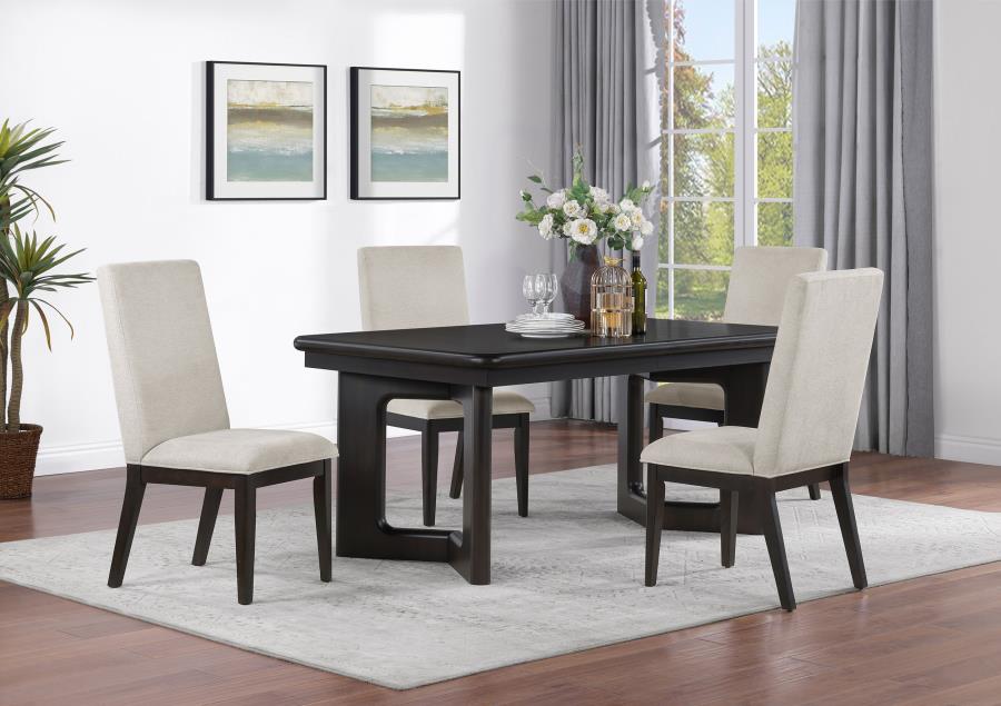 Hathaway 5-piece Rectangular Dining Table Set Acacia Brown