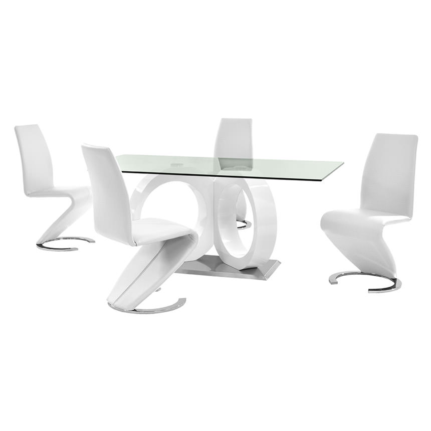Stop 36/38 White 5-Piece Dining Set