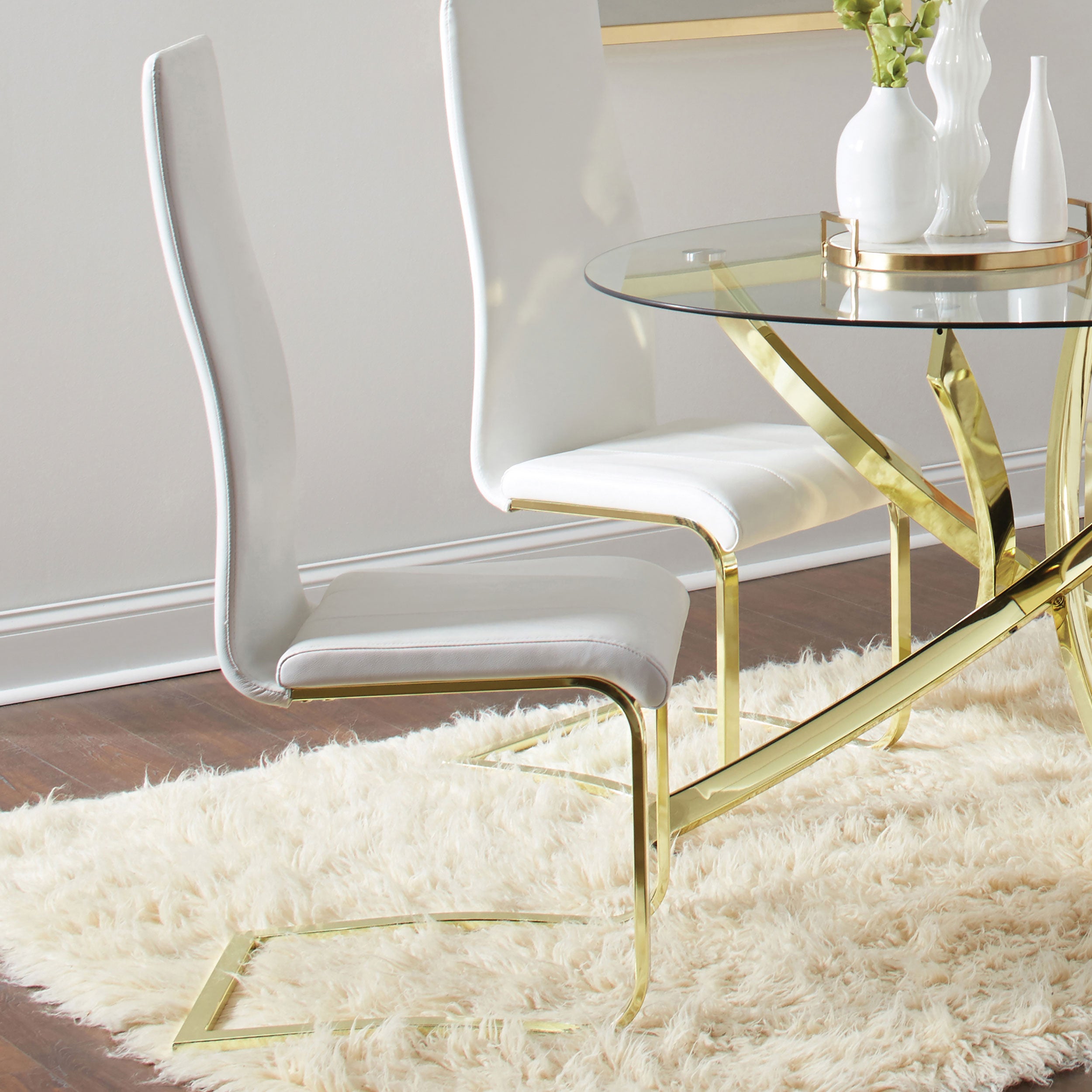 Montclair White & Gold 5 pcs Dining set