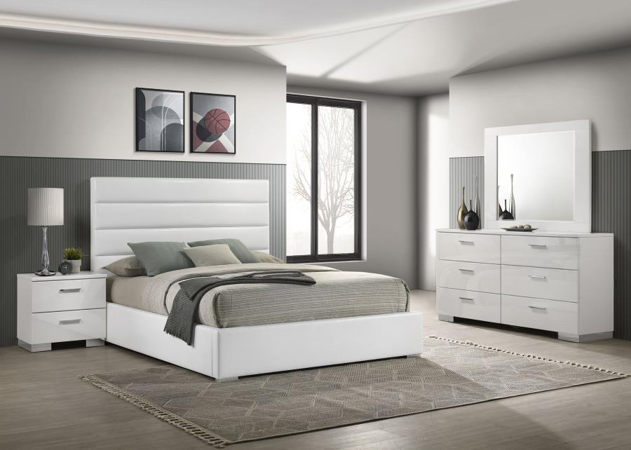 Felicity 4-piece Bedroom Set White High Gloss