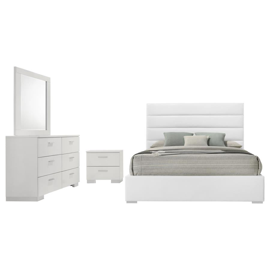 Felicity 4-piece Bedroom Set White High Gloss