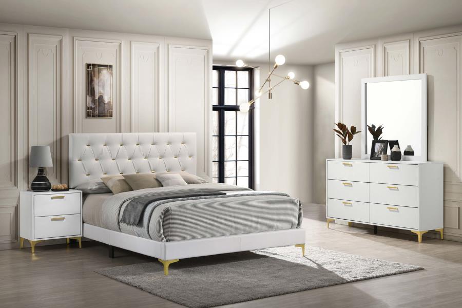 Kendall 4-piece Bedroom Set White or Black with Gold Accents