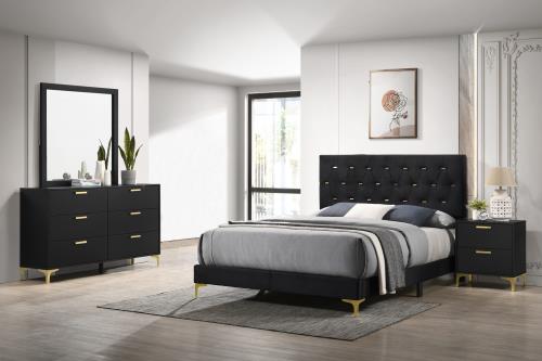 Kendall 4-piece Bedroom Set White or Black with Gold Accents