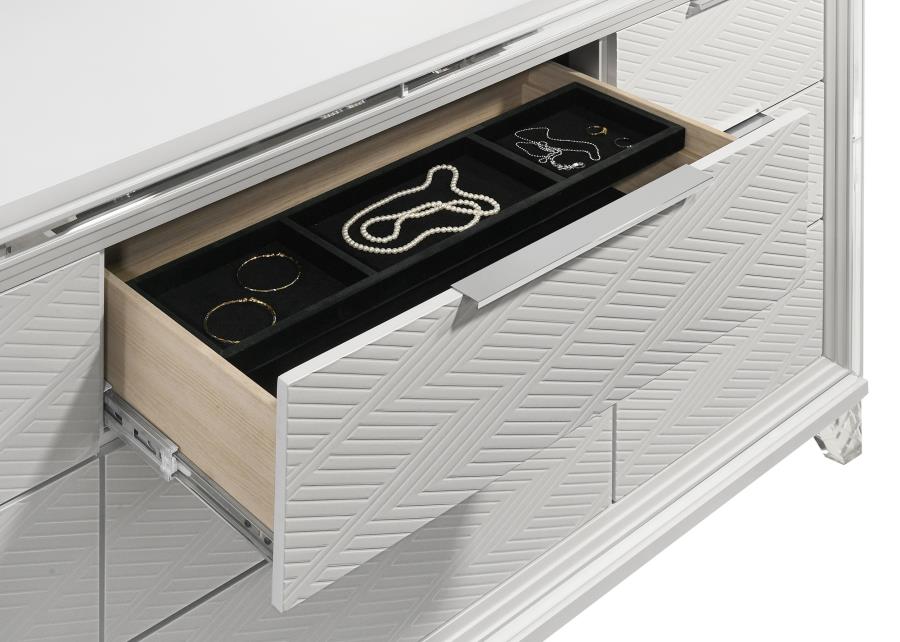 Marmore 4-piece Bedroom Set White LED lights