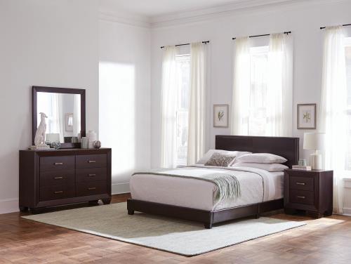 Dorian 4-piece Twin, Full, Queen or King Bedroom Set Dark Cocoa