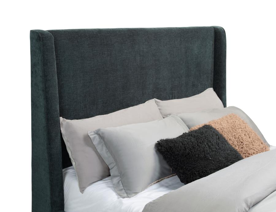 PRESTON UPHOLSTERED EASTERN AUDIO FLAME VISUALIZER BED BLUE