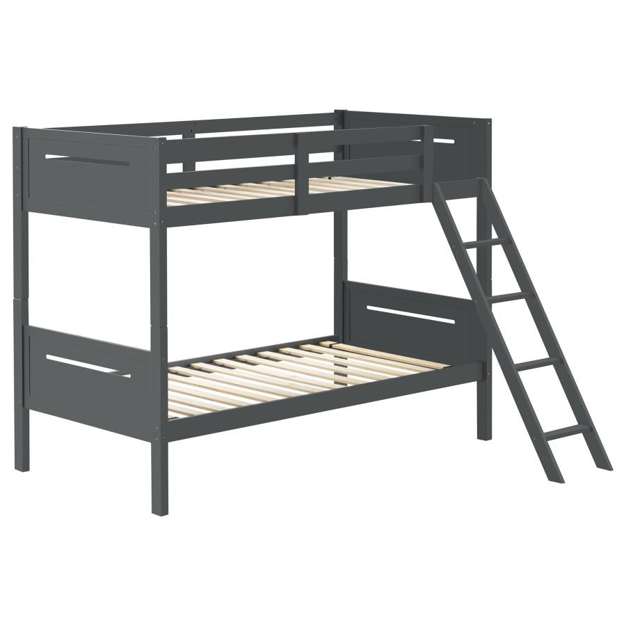 LITTLETON WOOD TWIN OVER TWIN BUNK BED GREY