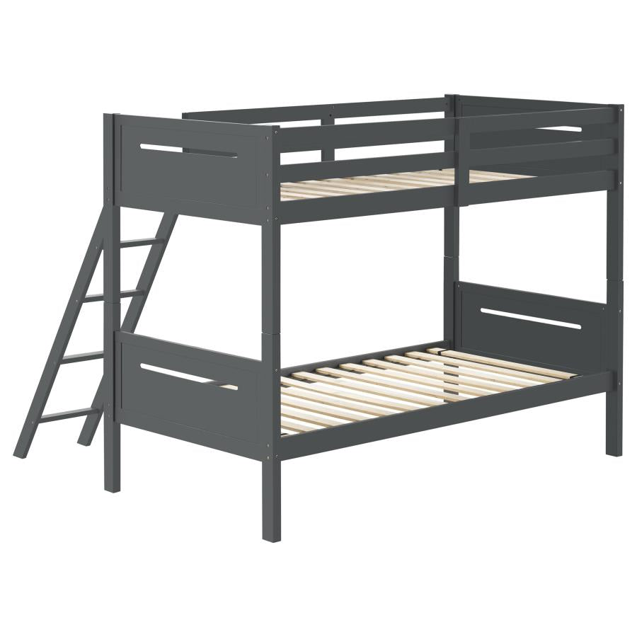 LITTLETON WOOD TWIN OVER TWIN BUNK BED GREY