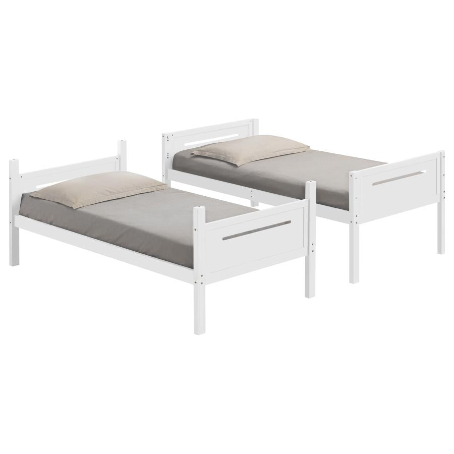 LITTLETON WOOD TWIN OVER TWIN BUNK BED WHITE