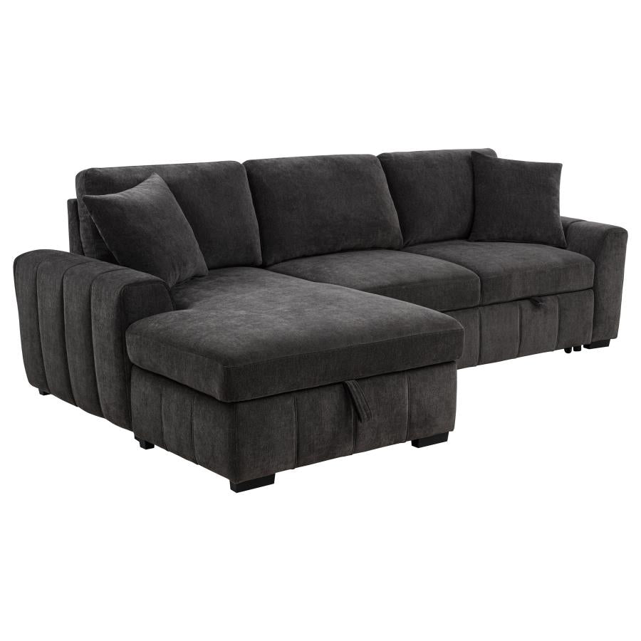 Pastrana Upholstered Sleeper Sectional Sofa LAF Chaise Grey