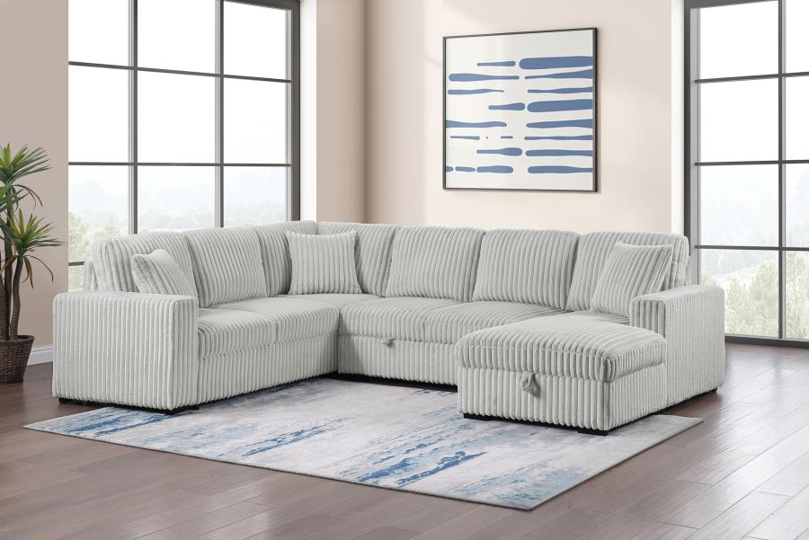 DEVONSHIRE SLEEPER SECTIONAL SOFA STORAGE CHAISE