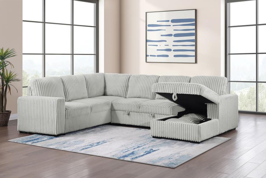DEVONSHIRE SLEEPER SECTIONAL SOFA STORAGE CHAISE