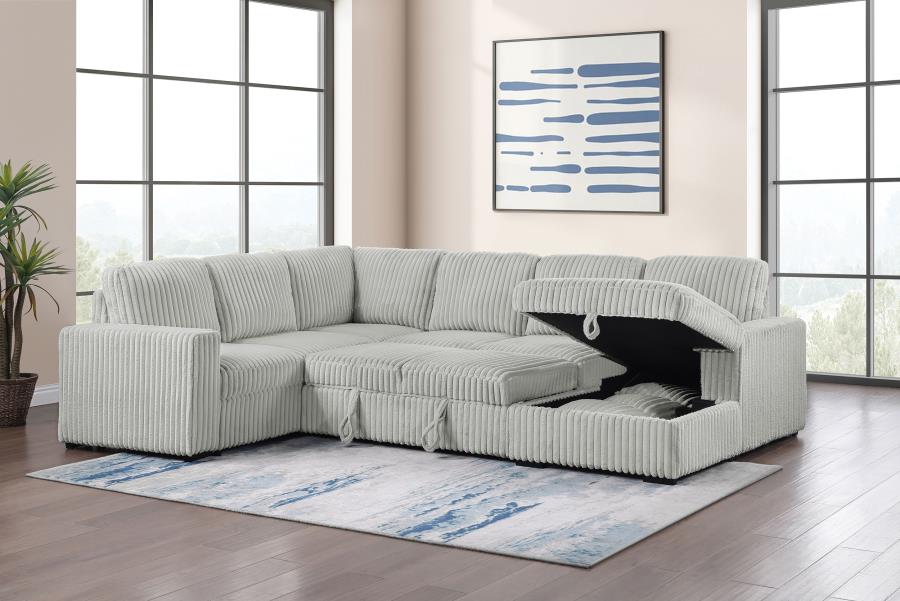 DEVONSHIRE SLEEPER SECTIONAL SOFA STORAGE CHAISE