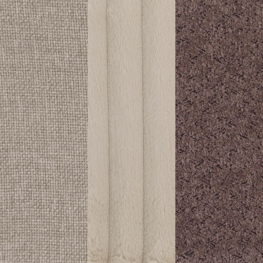 Ellorie Upholstered Channel Back Curved Sofa Beige