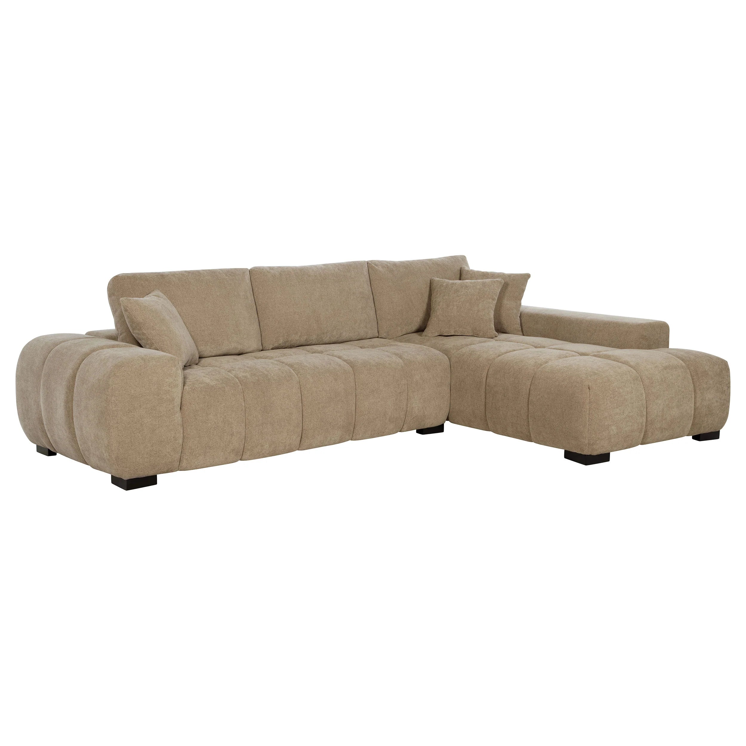 Octavia Fabric Upholstered Track Arm Sectional Sofa