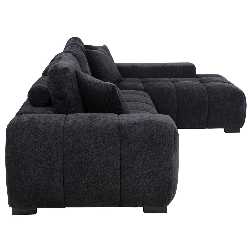 Octavia Fabric Upholstered Track Arm Sectional Sofa