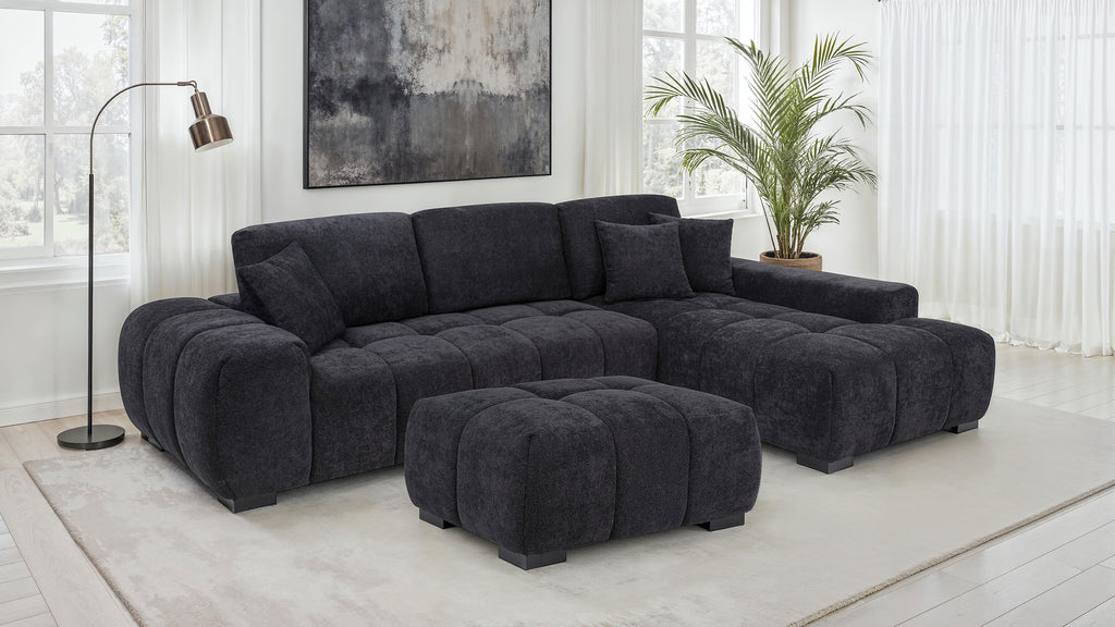 Octavia Fabric Upholstered Track Arm Sectional Sofa