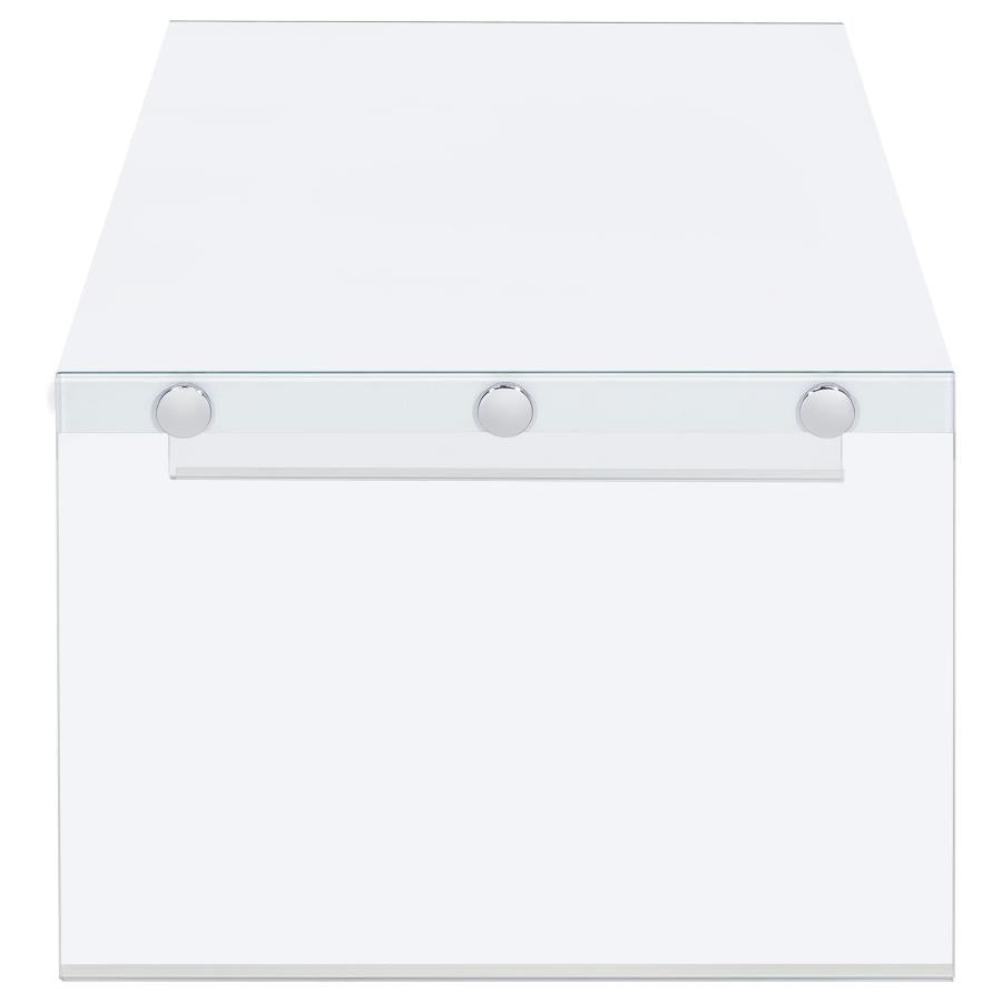 Opal Rectangular Glass Frame Coffee Table White High Gloss