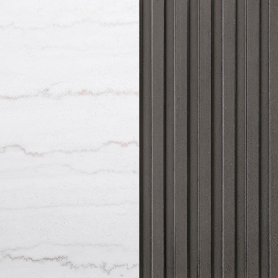 Jason Round Marble Top Coffee Table White and Charcoal