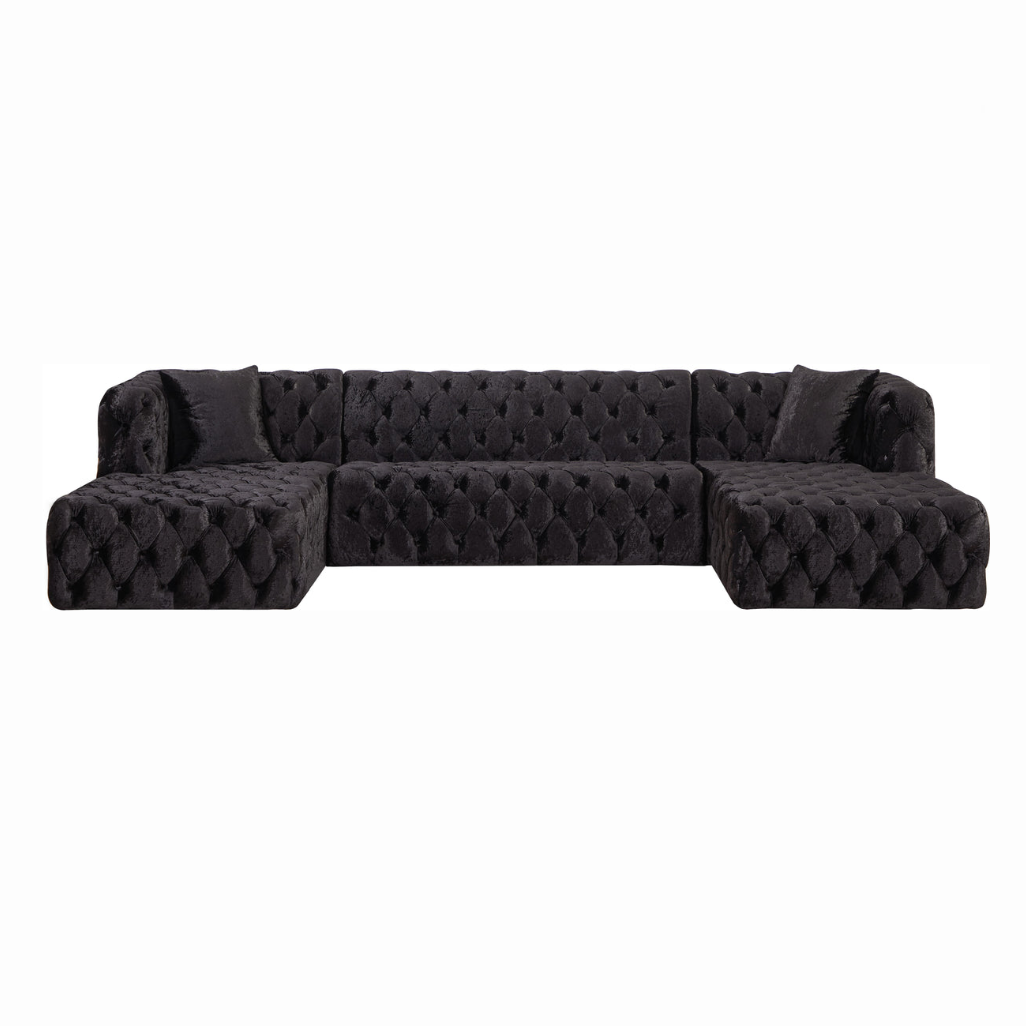 Black Velvet 3pc. Sectional