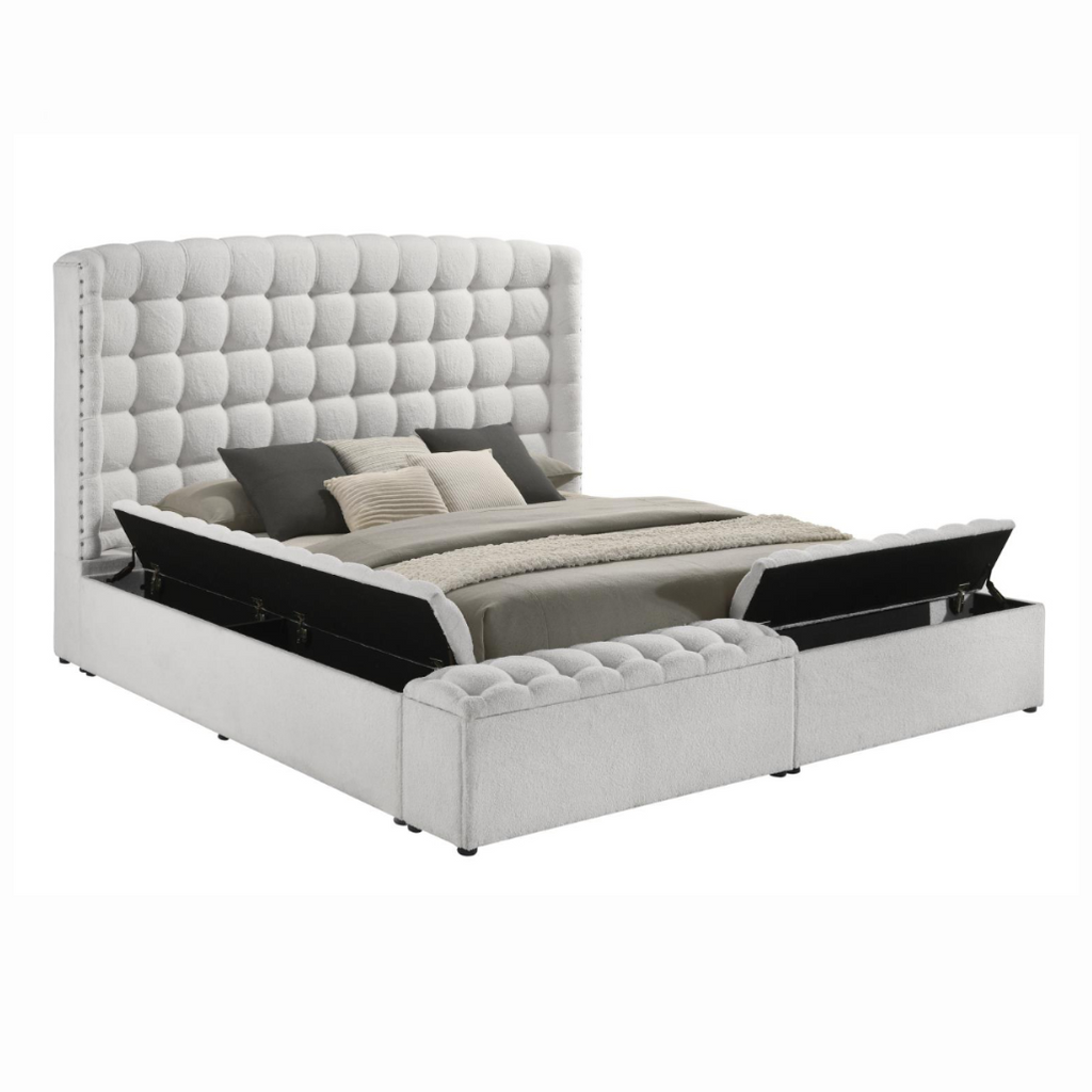 Boucle tufted storage Bed