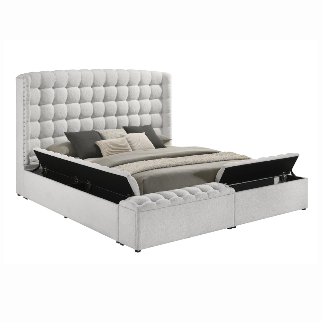 Boucle tufted storage Bed