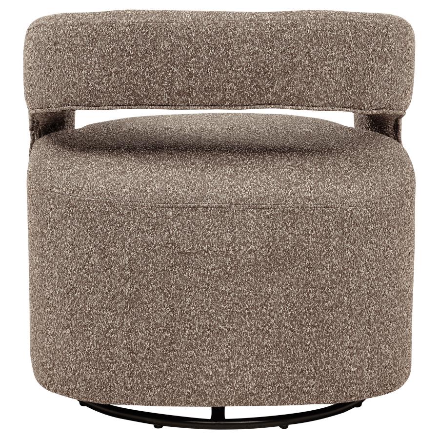 Westhill Boucle Upholstered Swivel Accent Chair Rocky Road