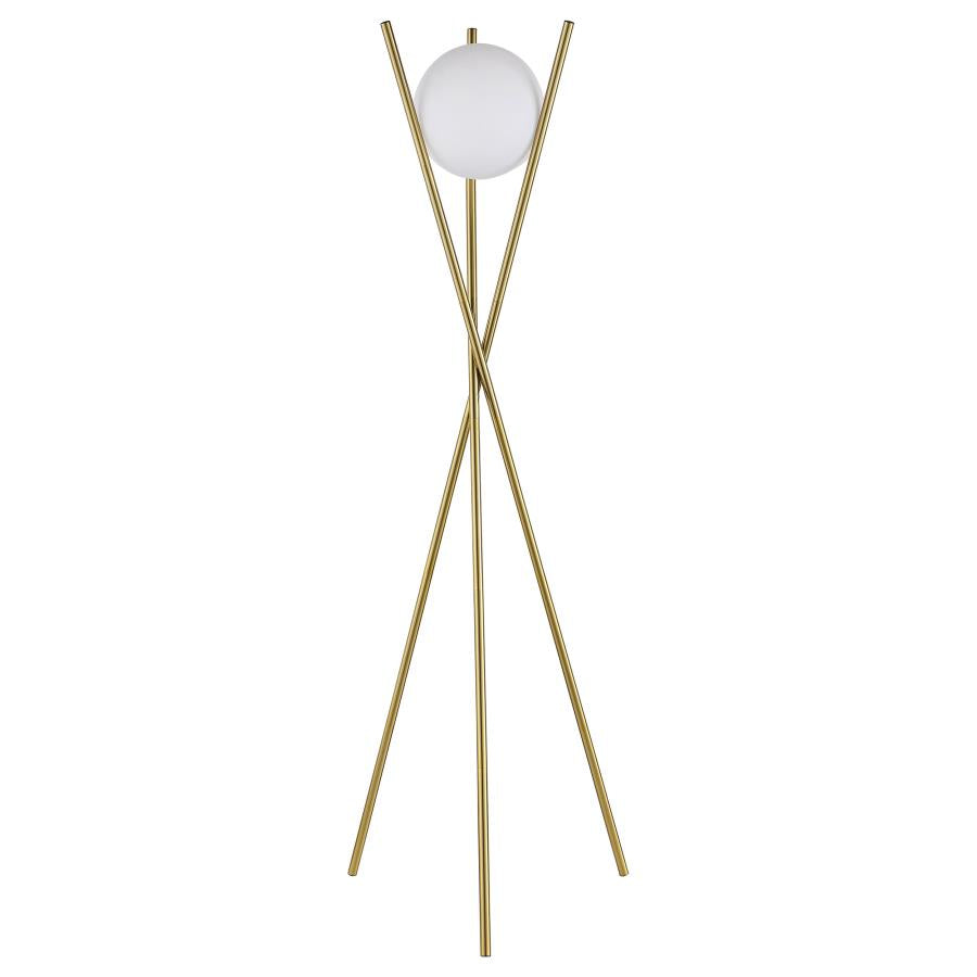 Yamileth 65-inch Spherical Bulb Metal Tripod Floor Lamp Gold