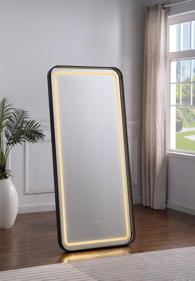 GLENDORA LED STANDING MIRROR WITH BLUETOOTH SPEAKER BLACK
