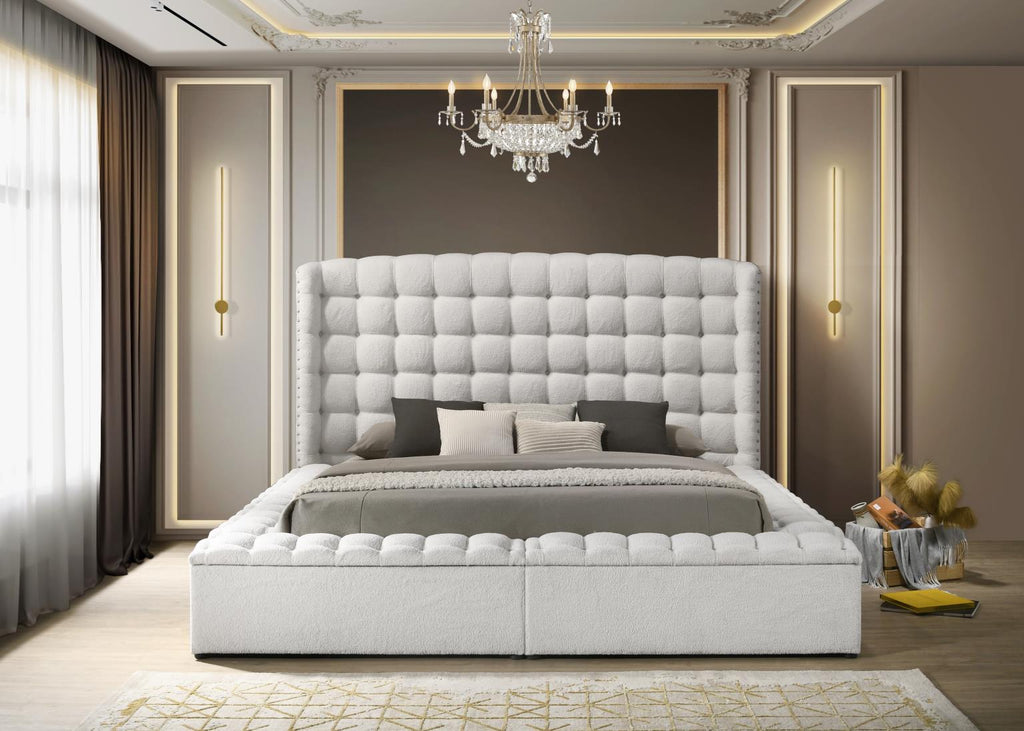 Boucle tufted storage Bed