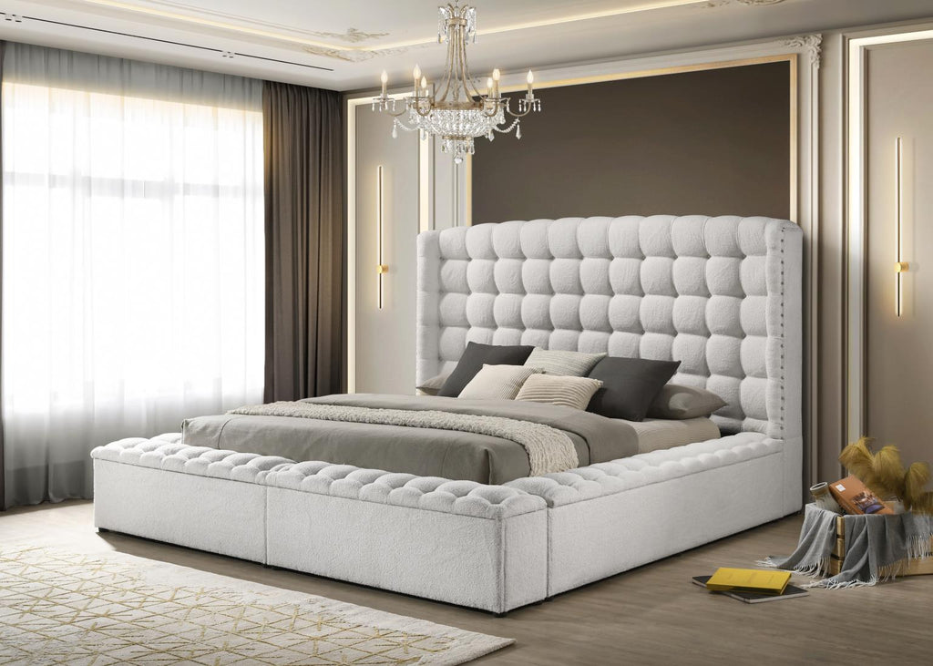 Boucle tufted storage Bed