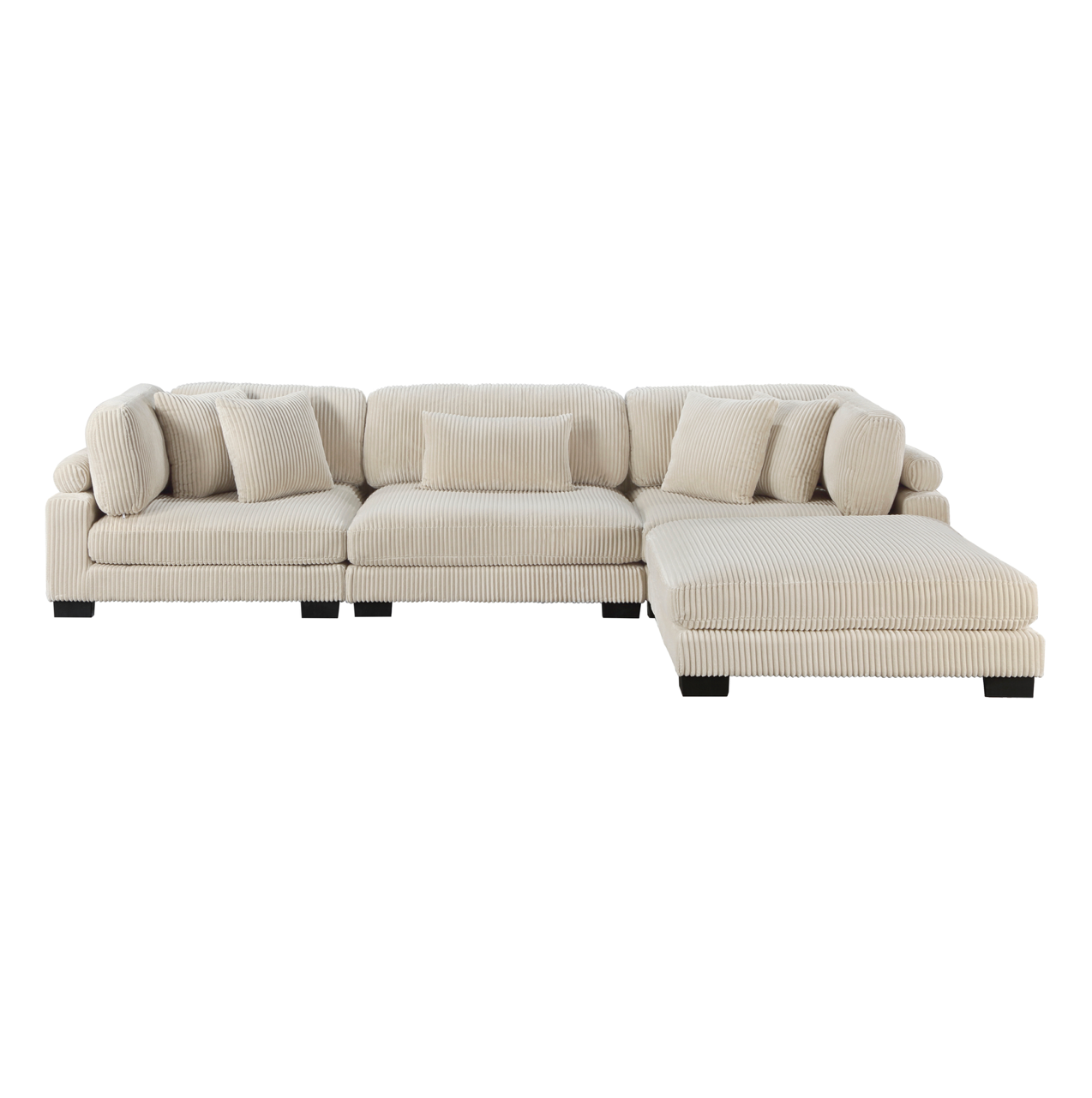 Traverse Taupe 4-Piece Modular Sectional with Ottoman