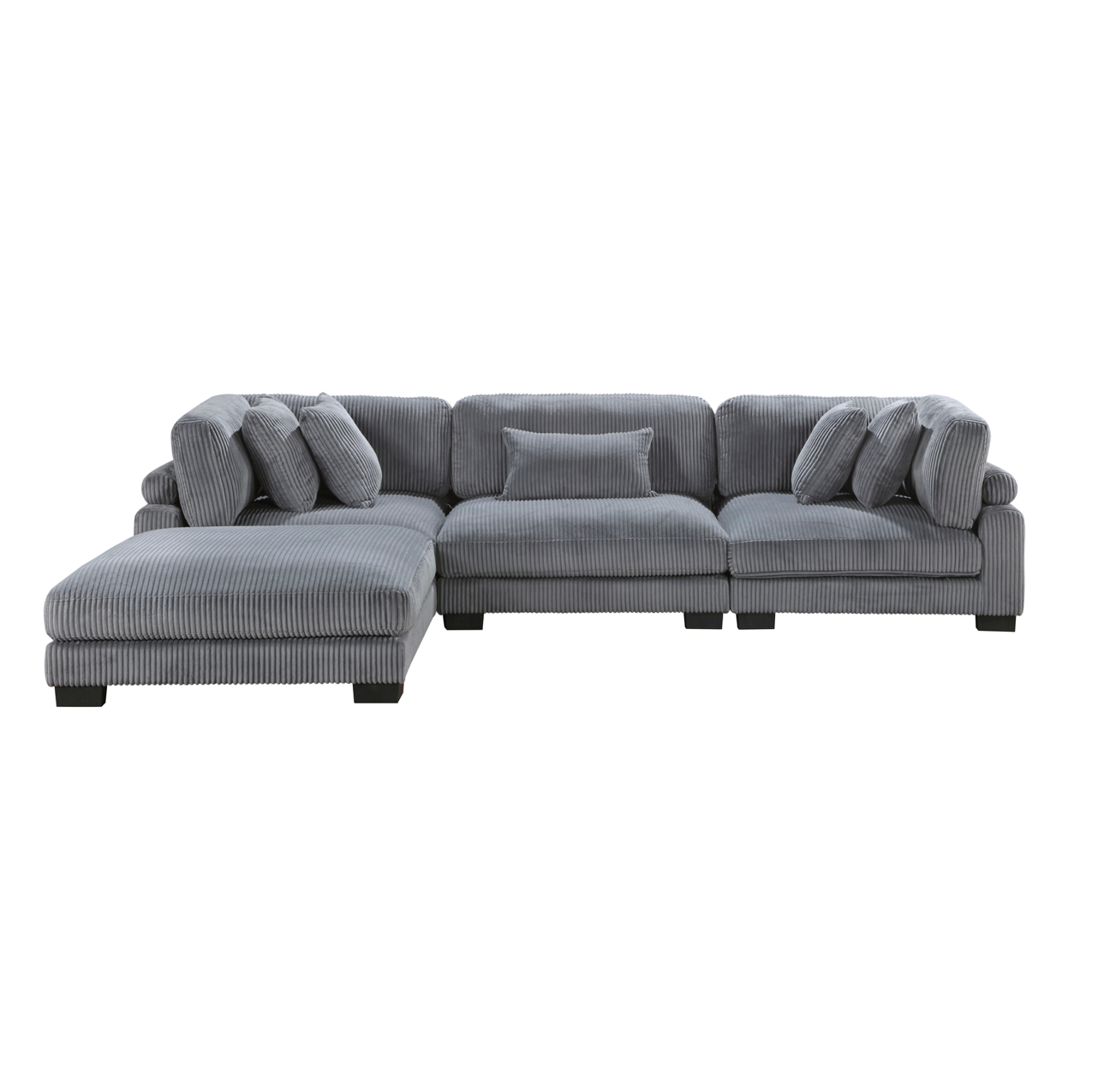 Traverse Grey 4-Piece Modular Sectional with Ottoman