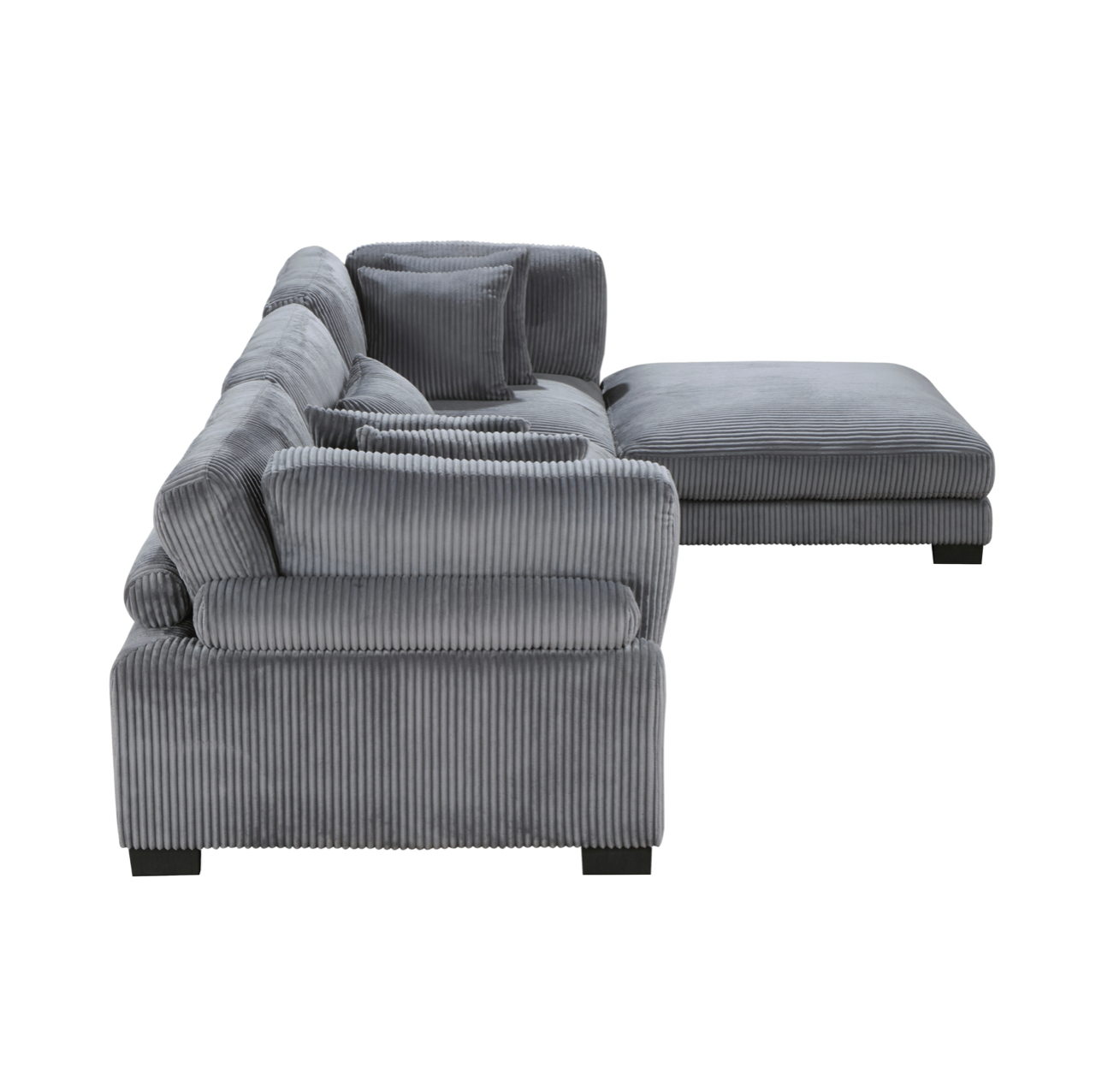 Traverse Grey 4-Piece Modular Sectional with Ottoman