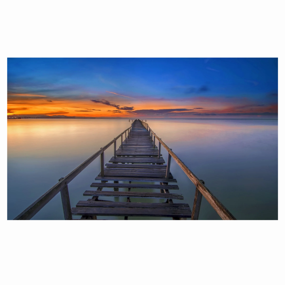 Sunset Bridge Glass Wall Art 60"x36"