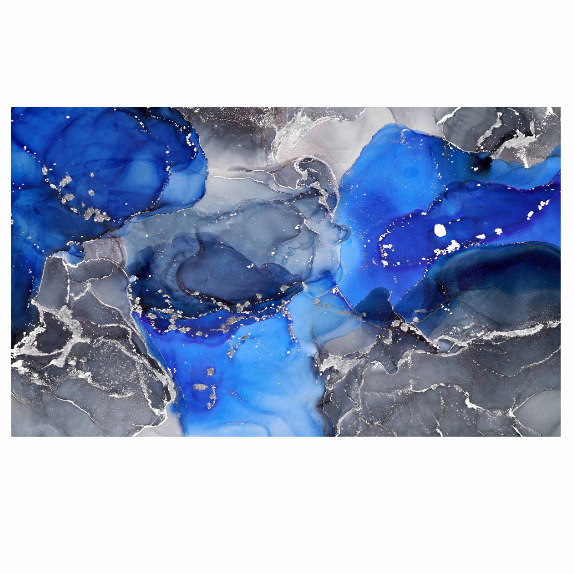 Blue Abstract Glass Wall Art 60"x36"