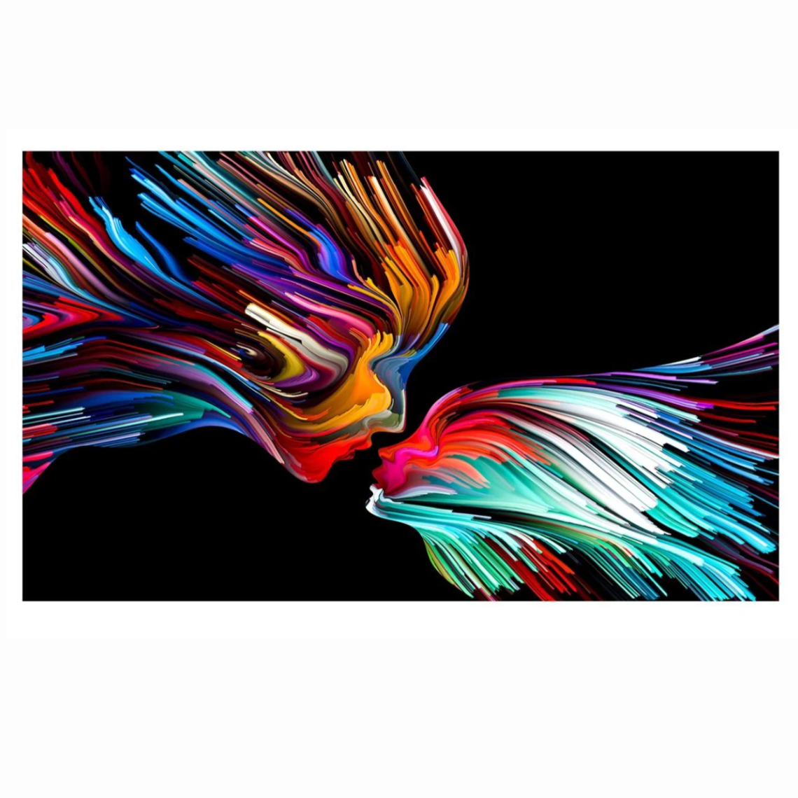 Rainbow Couple Glass Wall Art 60"x36"