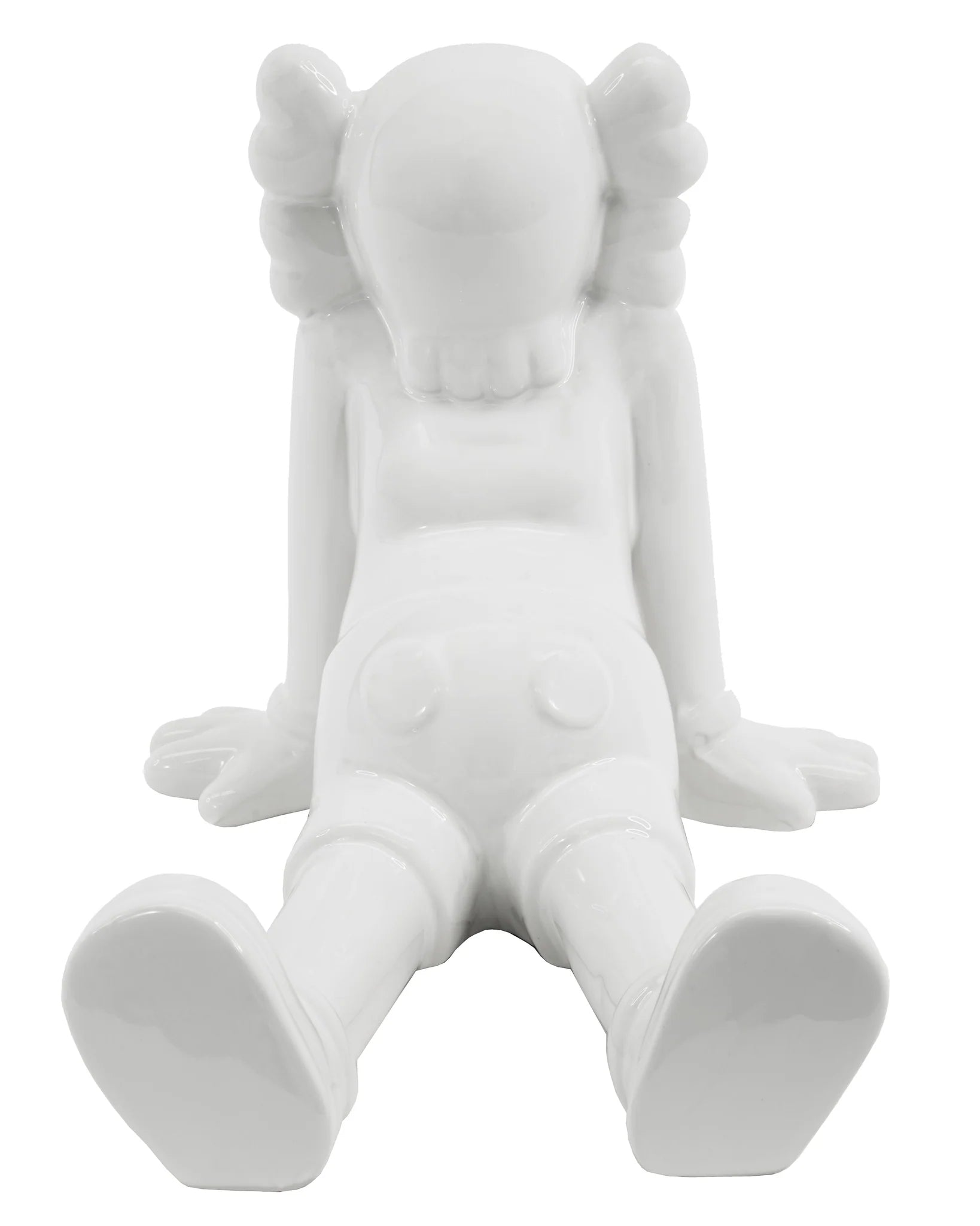 White Sitting Kaws Ceramic Sculpture